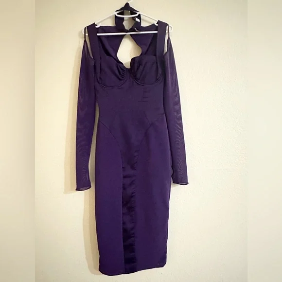 SOLD - HOUSE OF CB Talika Midi Dress in Grape size XS Plus cup D/E New WO Tags - Picture 2 of 8